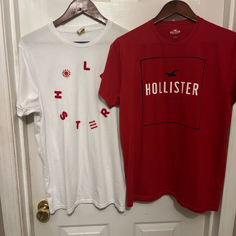 Vintage Hollister Red and White Graphic Tees
